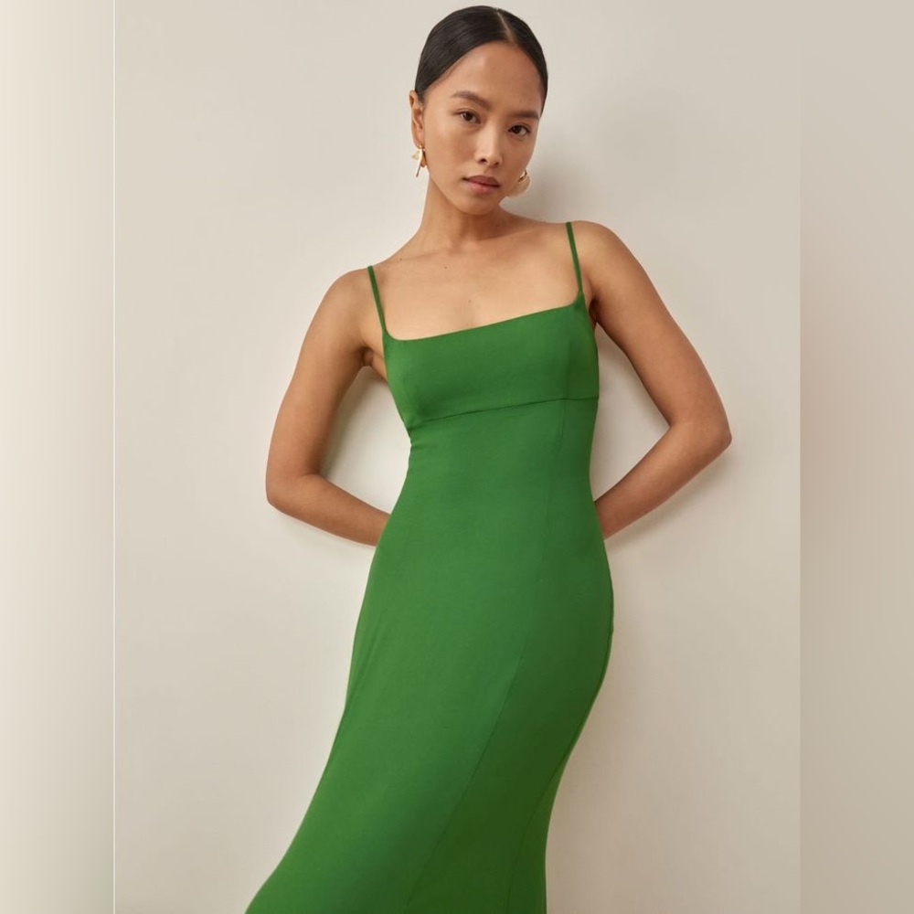 Reformation Liya Kelly Green Midi Dress